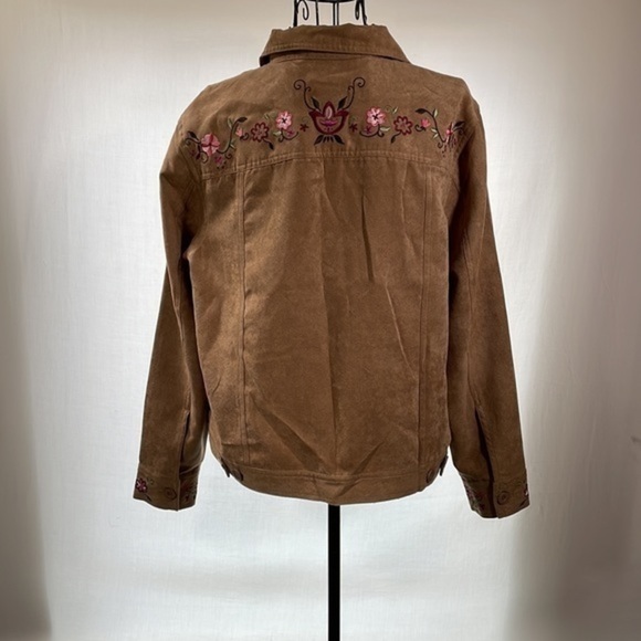 (relativity) | Brown Suede Leather Embroidered Jacket - Picture 2 of 7